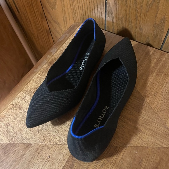 Rothy"s The Point Black Solid Flats -Size (8.5) -Good Condition - Picture 9 of 13